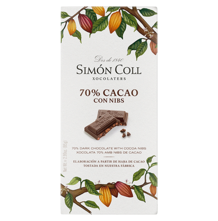 Mrk Choklad Simn Coll 70% med Kakaonibs