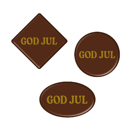 Chokladdekoration God Jul 3 sorter